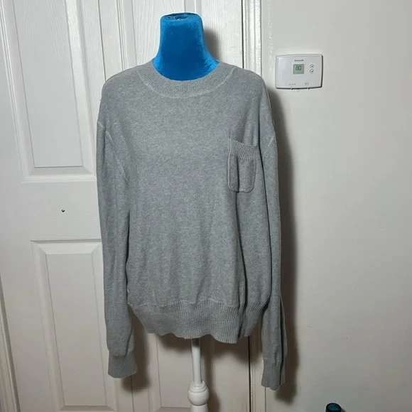 ALEX MILL Cotton Sweater Gray Large - Picture 2 of 8